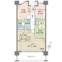 ザ・パークハウス茅ヶ崎本村 S=サービスルーム(納戸)/2階部分の南向き住戸。LDに和室が隣接しており、一体利用も可能です。