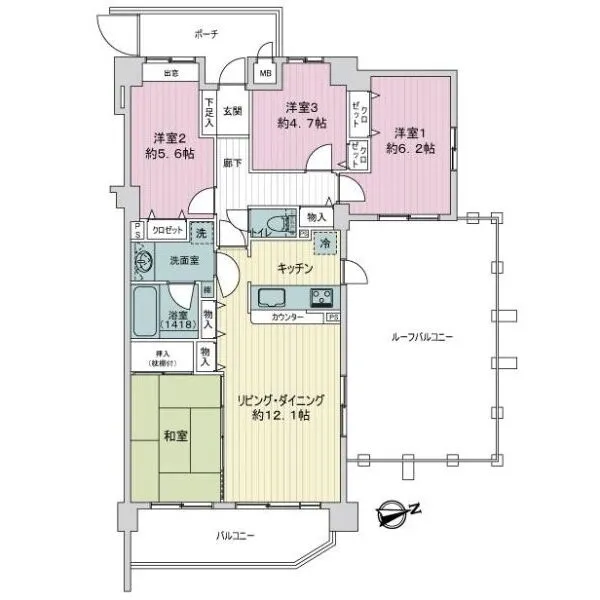 サングレイス鎌倉笛田 間取図