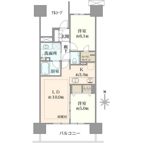 プラウド浦和東仲町ガーデン 間取図