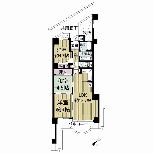 南海住吉清水丘グリーンコート 間取図