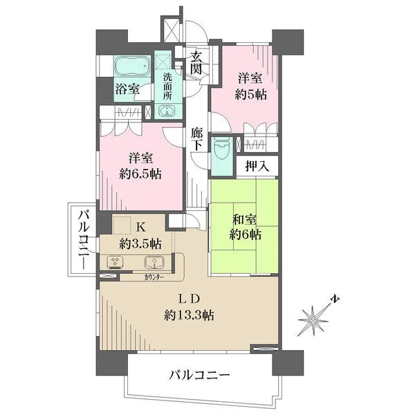 藤和シティホームズ湘南茅ヶ崎 間取図