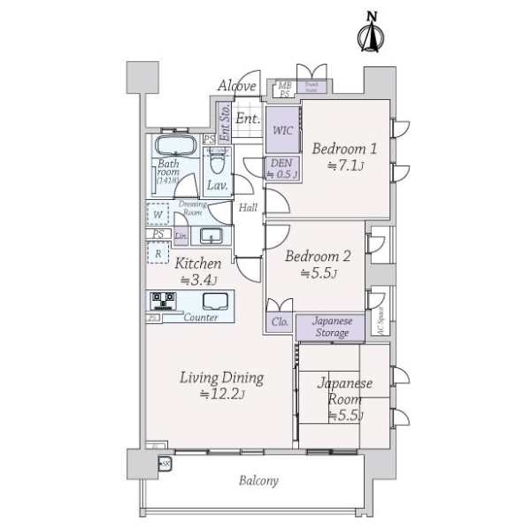 ライオンズ西宮北口室川町 間取図