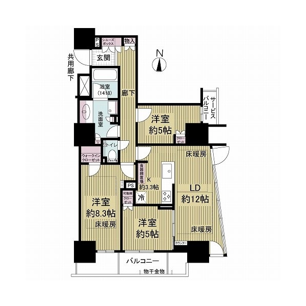 プレミストタワー靭本町 間取図