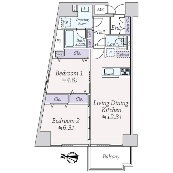 グランドシティ白山 間取図