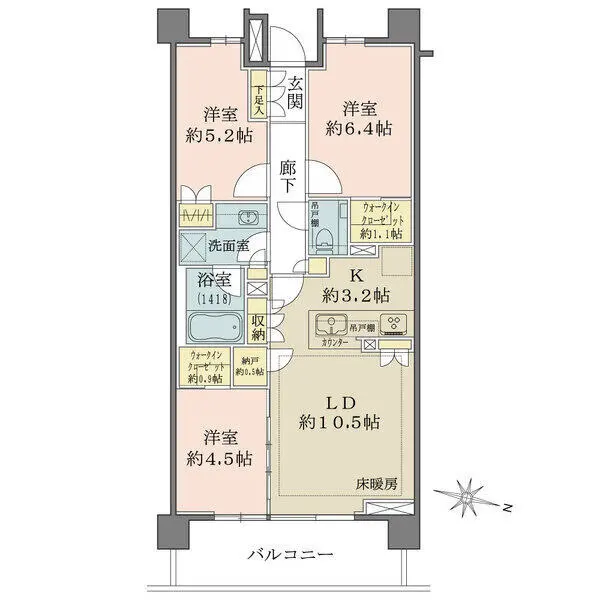ザ・パークハウス千歳烏山グローリオ 間取図