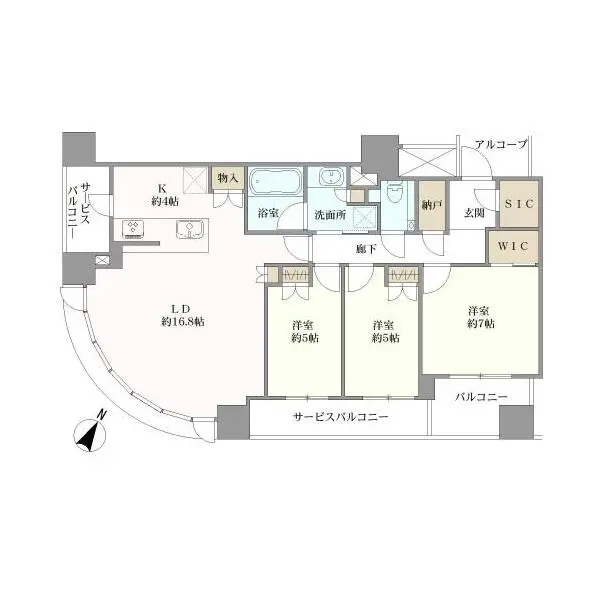 シエリアタワー中之島 間取図