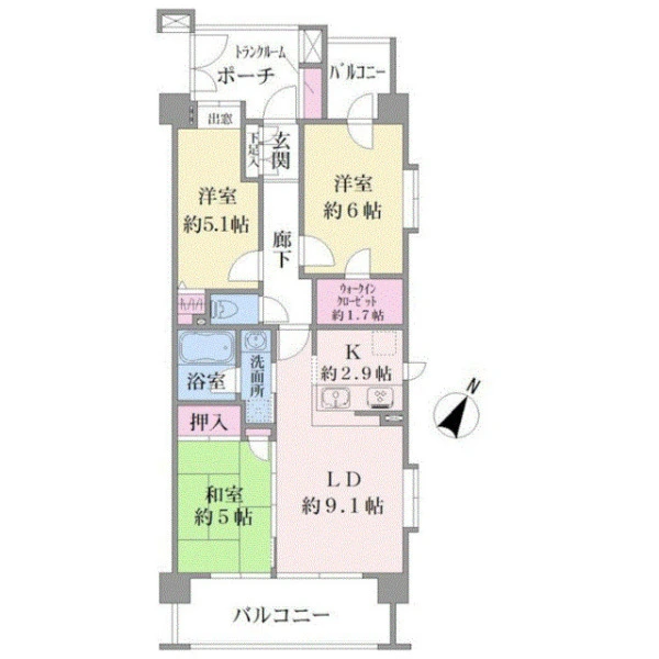 クレストフォルム川崎サウスステージ 間取図