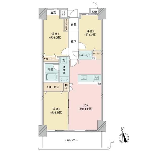 エストヴォーレ上北台 間取図
