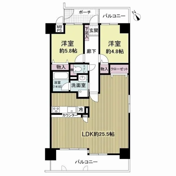 ライオンズマンション平野東 間取図