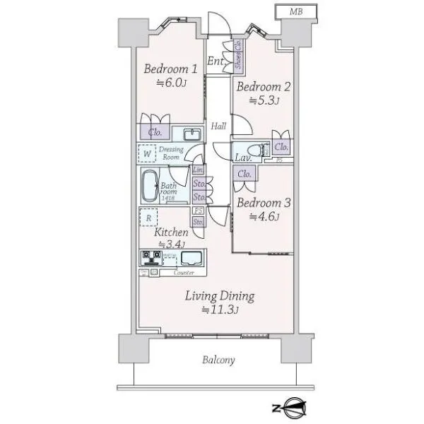ザ・パークハウス　オイコス　金沢文庫 間取図