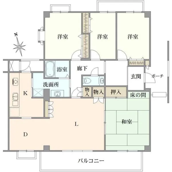 コープ野村川名山 間取図