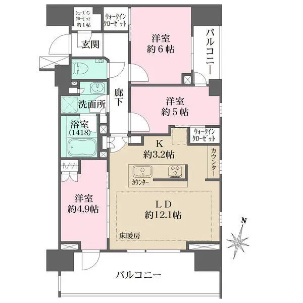 ザ・パークハウス中野弥生町テラス 間取図