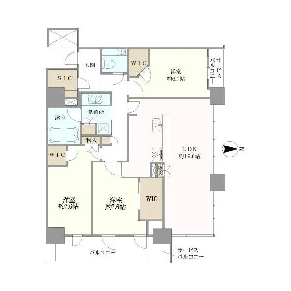 シエリアタワー大阪堀江 間取図