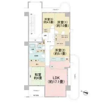 99.96m2　4LDK　角部屋