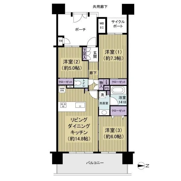 アクアリーナ川崎ヴェルデタワー 間取図