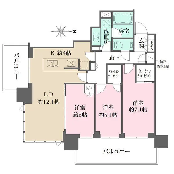 シティタワー国分寺ザ・ツインウエスト 間取図