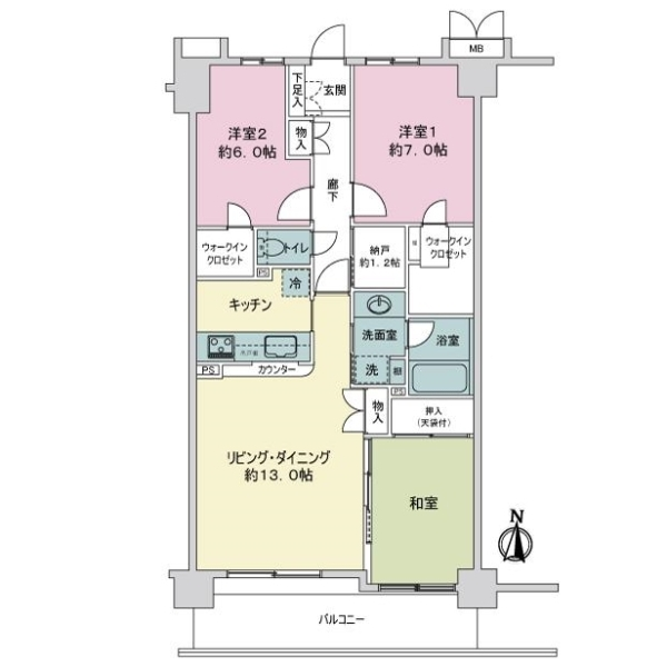 ザ・ウインベル仙台堀公園サニーウイング 間取図