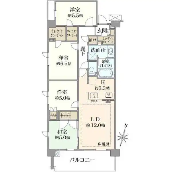 オハナ平塚袖ヶ浜 間取図