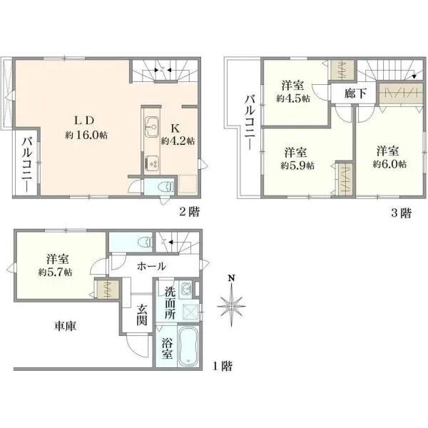 川崎市中原区宮内１丁目 間取図