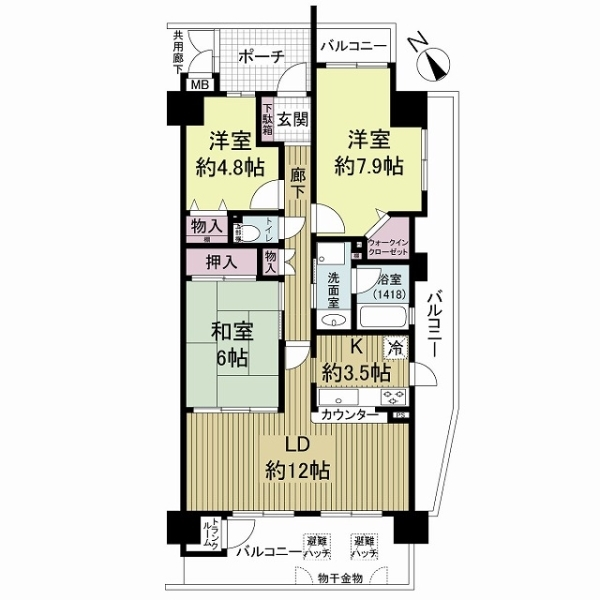 ユニハイム草津フレッシア 間取図