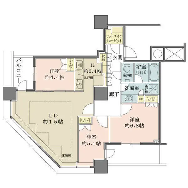 ザ・パークハウス西新宿タワー６０ 間取図