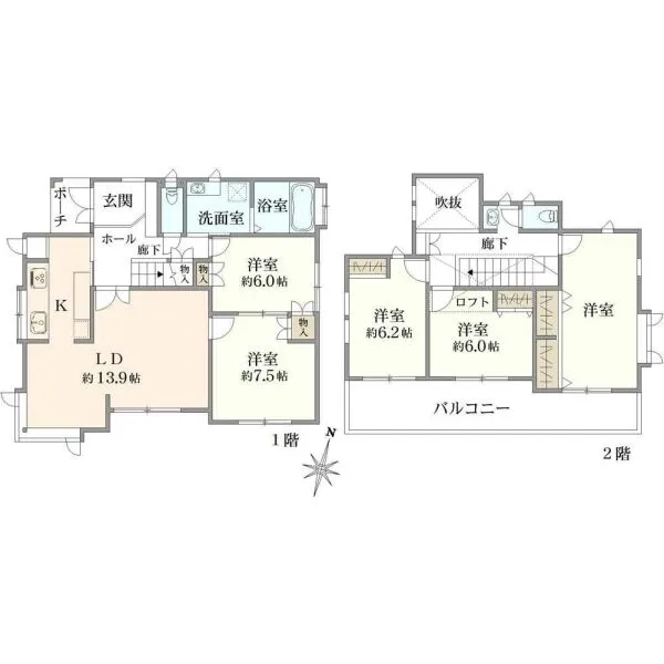 町田市能ヶ谷７丁目 間取図