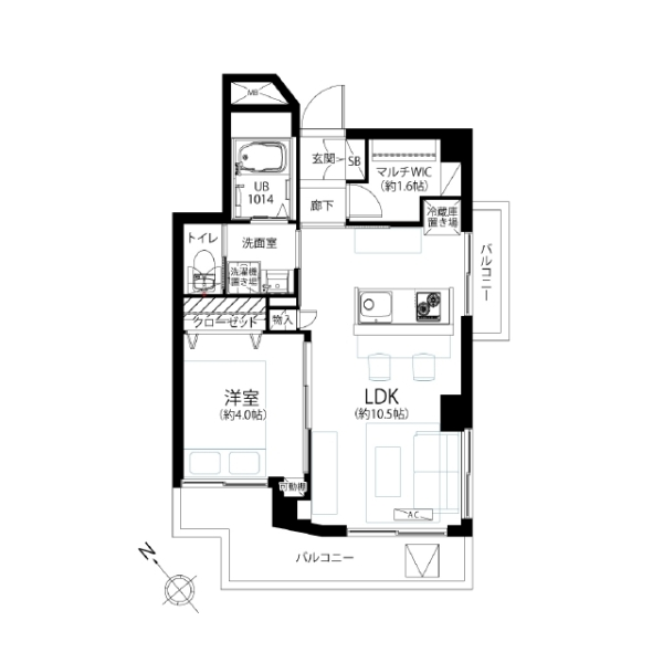 アサカシオン玉川 間取図