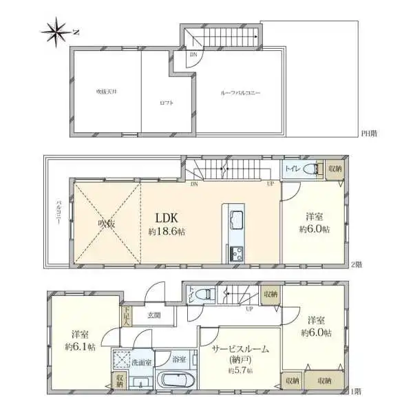 世田谷区新町2丁目 間取図