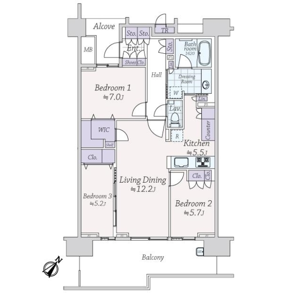 ＨＡＲＵＭＩ　ＦＬＡＧ　ＳＥＡ　ＶＩＬＬＡＧＥＥ棟 間取図