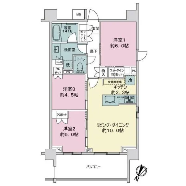 プレディア横浜三ツ沢 間取図