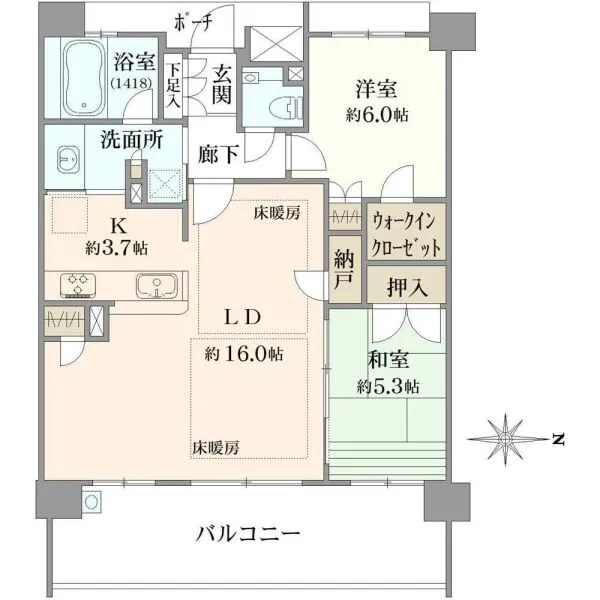 プラウド浦和仲町アクアフォーレ 間取図