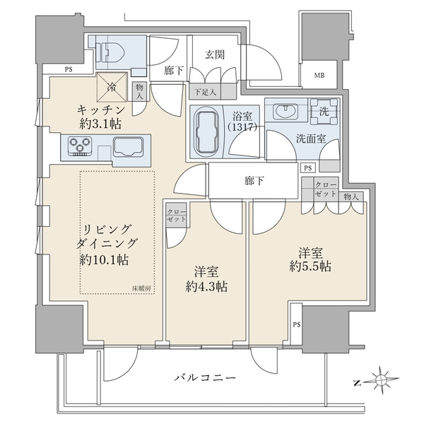 ブリリア上野ガーデン 間取図