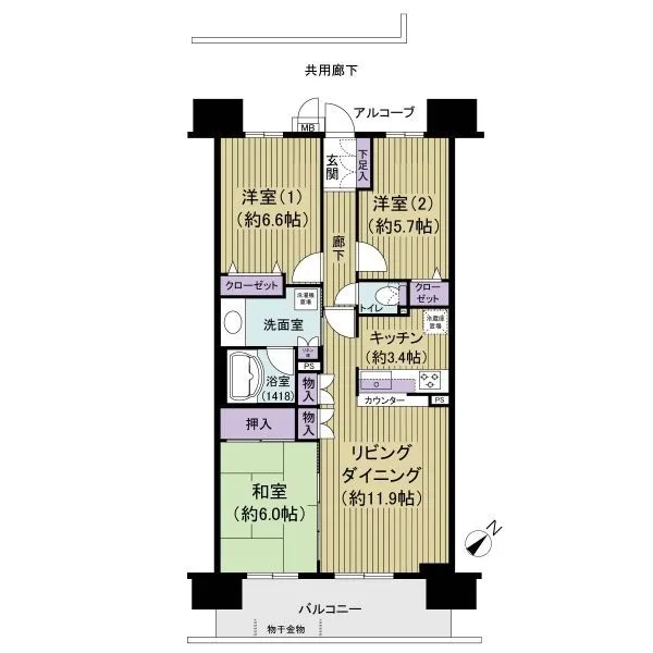 インプレスト稲毛 間取図