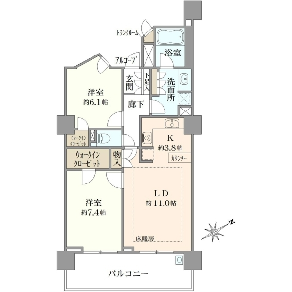 京急シティ上永谷Ｌウィングウエストウィング 間取図