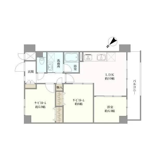 ライオンズステーションプラザ千歳烏山 間取図