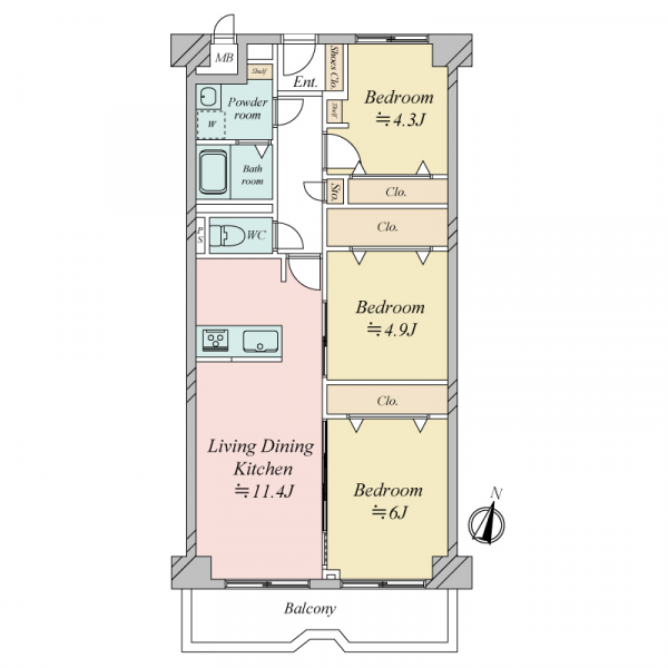 三国ハイツ 間取図