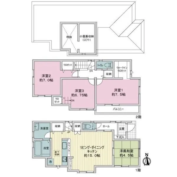 足立区江北４丁目 間取図