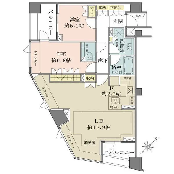パークハウス東中野リヴゴーシュ 間取図