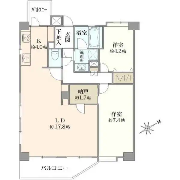 コスモ武蔵浦和ガーデンフォルム弐番館 間取図