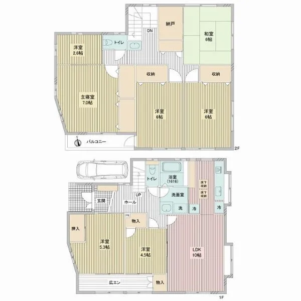 練馬区貫井１丁目 5LDKの広々とした間取り・約137.11m2