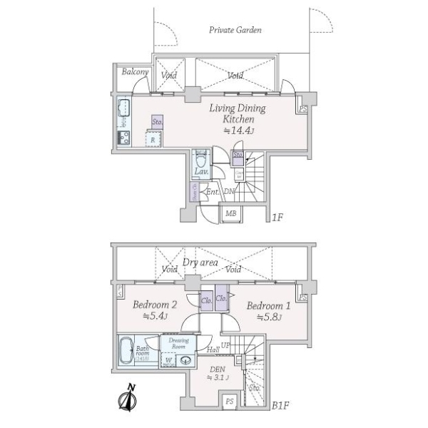 オープンレジデンシア武蔵小山 間取図