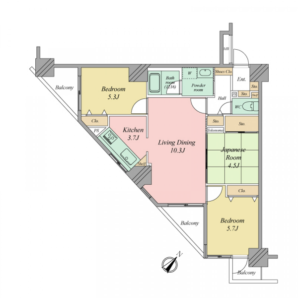 朝日シティパリオ東向島 間取図