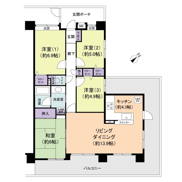 聖蹟桜ヶ丘和田ハウスＳ棟 間取図