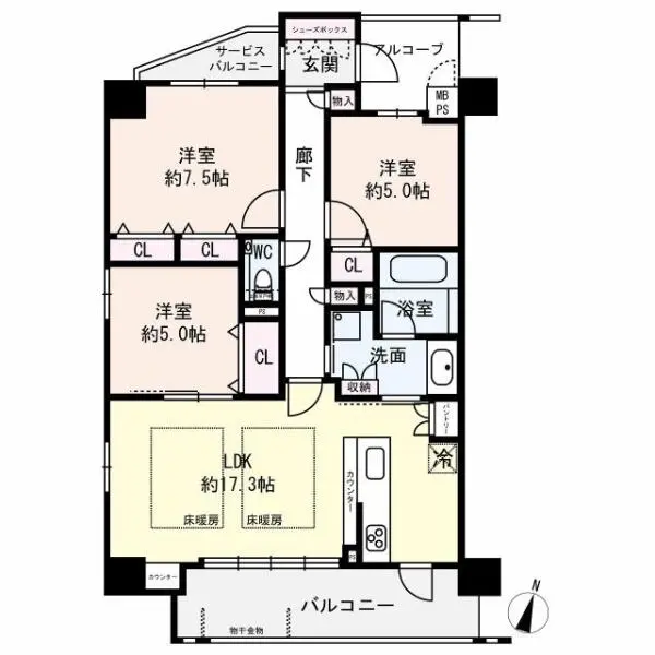 ワコーレ御影一丁目 間取図