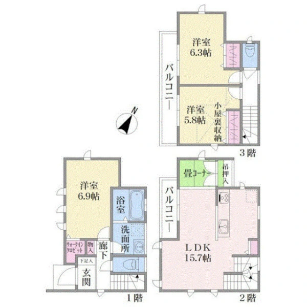 横浜市鶴見区上末吉２丁目 間取図