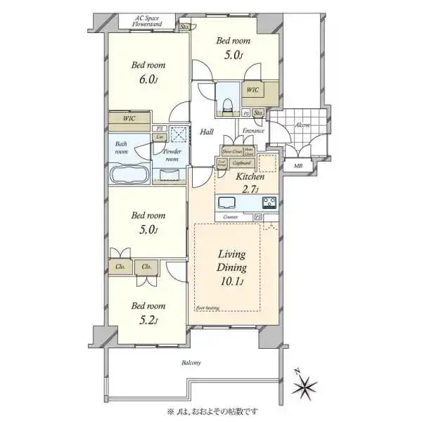 アリュール多摩川 間取図
