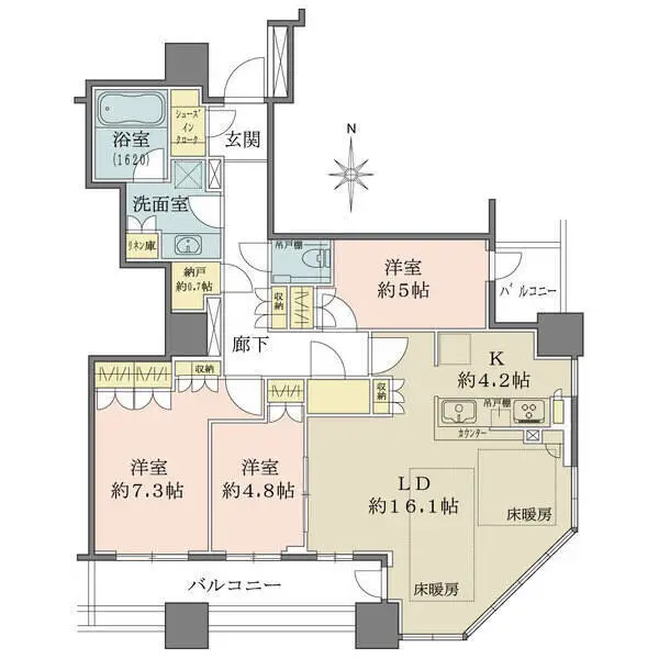 クレヴィアタワー大阪本町 間取図