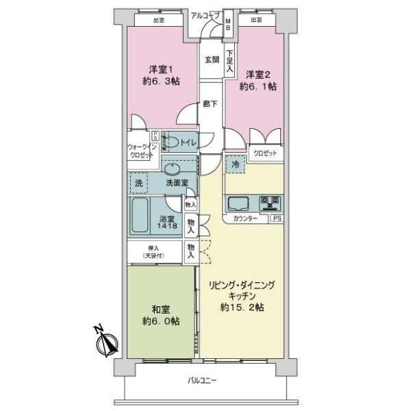 コスモ市川グレイスフォルム 間取図