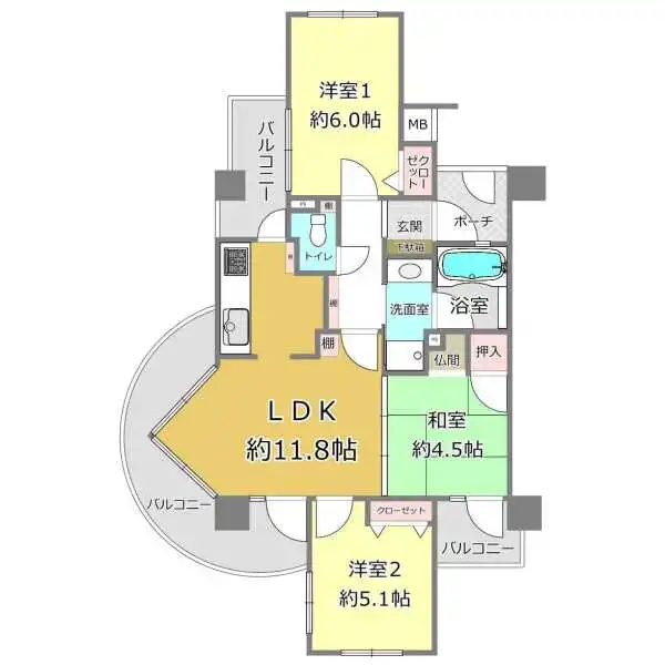 ワコーレヴィル甲子園口 間取図