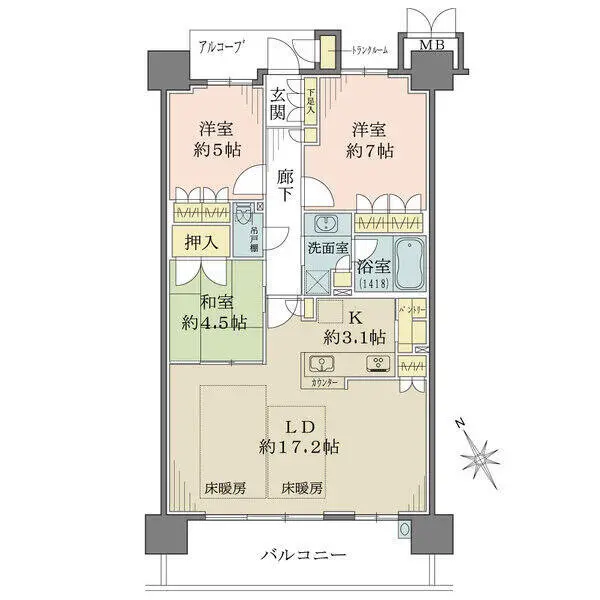 ロイヤルアーク甲子園フローレス 間取図